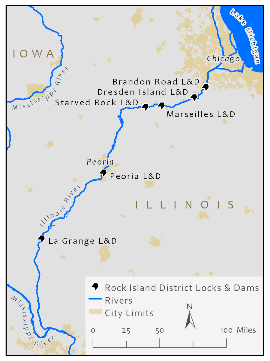 navigation status illinois waterway navigation charts