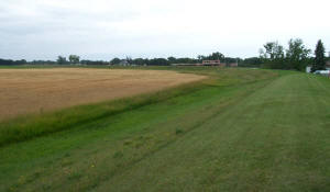 A typical rural earthen levee.
