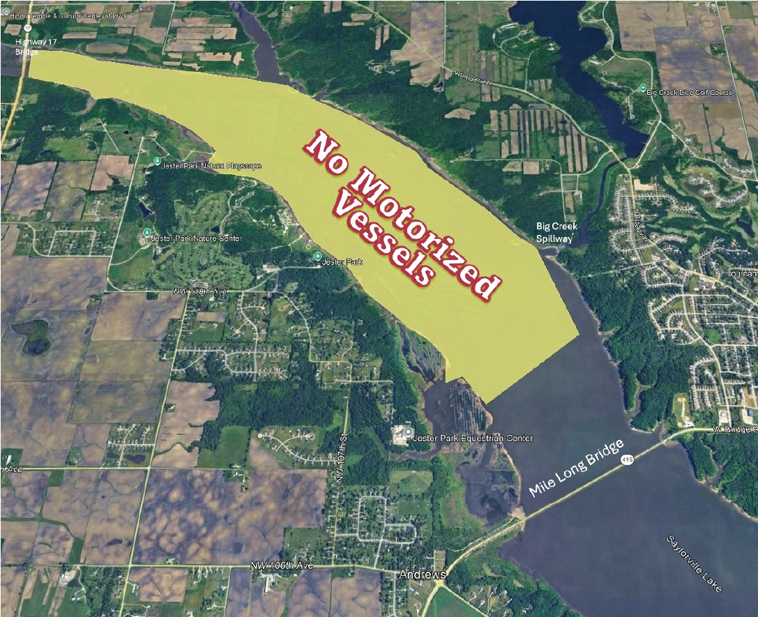 Saylorville Lake No Motorized Vessel Zone